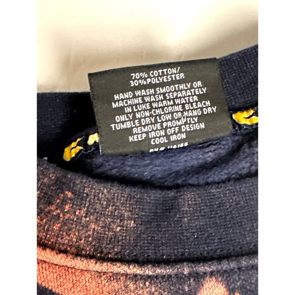 Vintage 90s West Virginia Mountaineers Bleach Dye Sweatshirt Size Lg Large Black - Picture 8 of 8